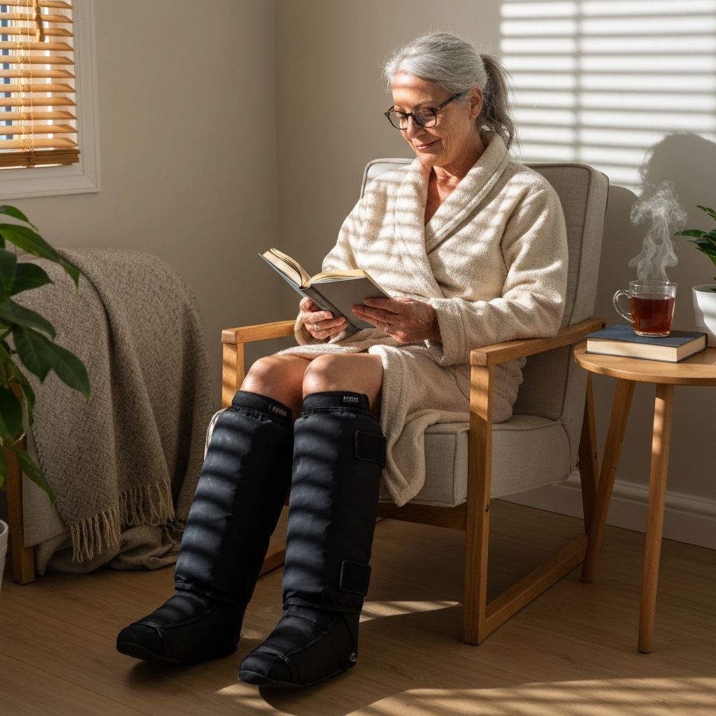 Frau bei der morgendlichen Recovery-Routine zu Hause